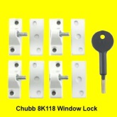 Chubb finition blanche 8K100 Window Lock With key 
